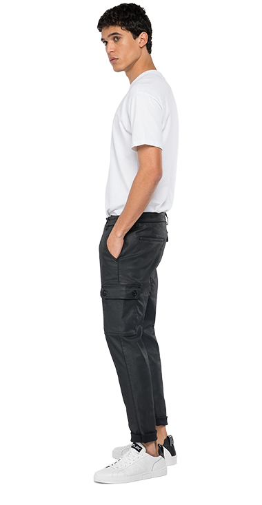 9.75 OZ ブラックコーティング パワーストレッチカーゴパンツ JAAN 詳細画像